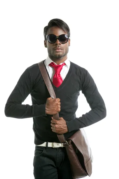 Androginoso look nero modello africano — Foto Stock