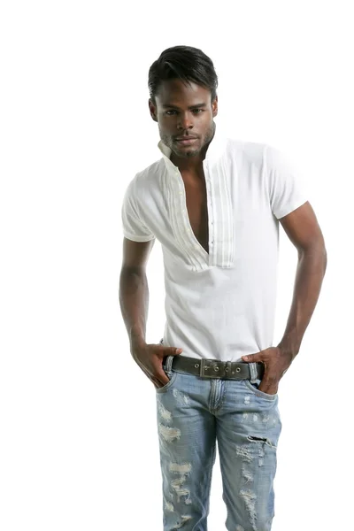 Handsomen zwarte mode Afrikaanse jonge man — Stockfoto