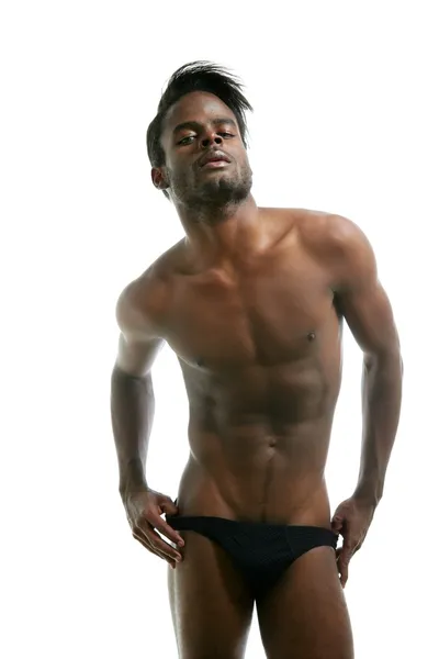 Afrikanska amerikanska manliga modell underkläder — Stockfoto
