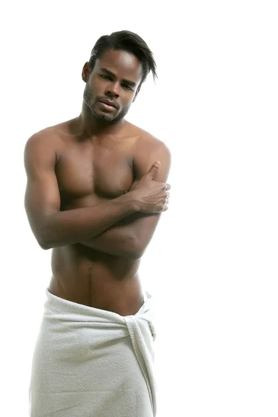 Afroamericano nudo busto nero sexy uomo — Foto Stock