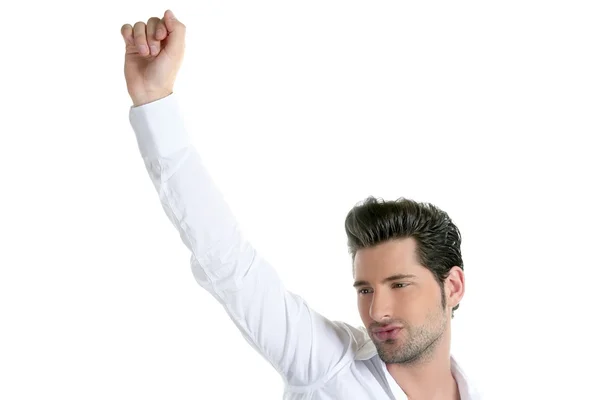 Successful young man gesture expression — Stock Photo, Image
