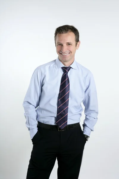 Uomo d'affari età media cravatta posa — Foto Stock