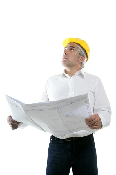 Competenza architetto senior engineer plan looking up — Foto Stock