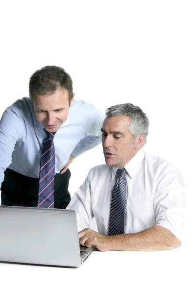 Experiência businessman team working computer — Fotografia de Stock