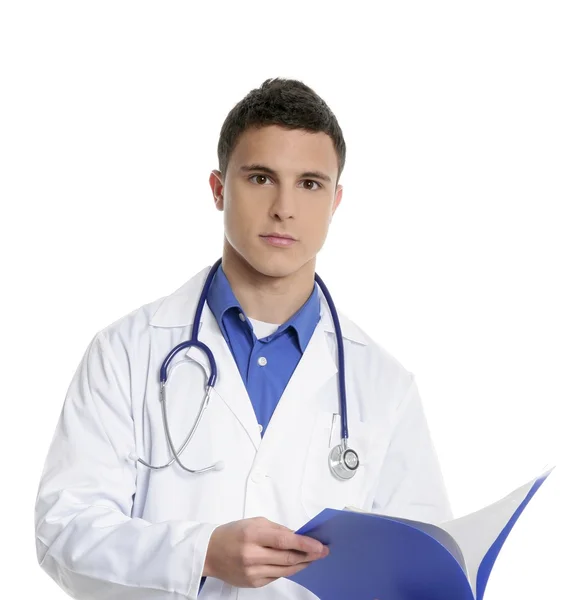 Young handsome doctor isolated on white — Stock Photo, Image