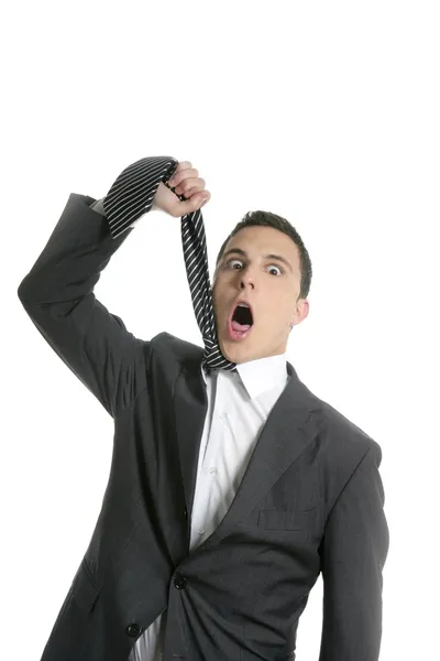 Hangman met zijn eigen stropdas zakenman — Stockfoto