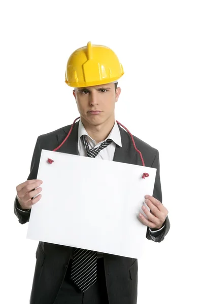 Architect lost job asking for work, copy space — Stock Photo, Image