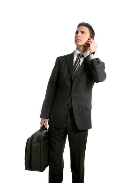 Uomo d'affari che parla con il cellulare — Foto Stock