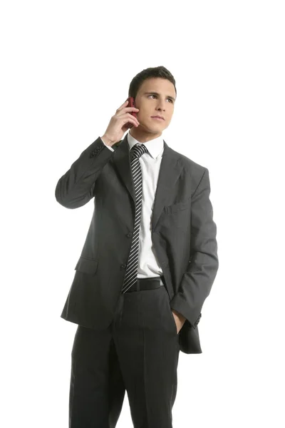 Businessman talking with cell mobile phone — Stock Photo, Image