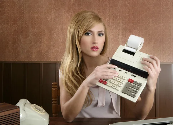 Accountant retro secretary vintage calculator — Stock Photo, Image