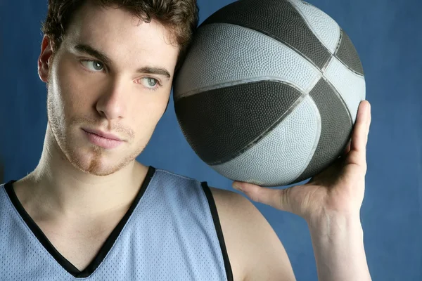 Баскетбольний м'яч реальний гравець портрет — стокове фото