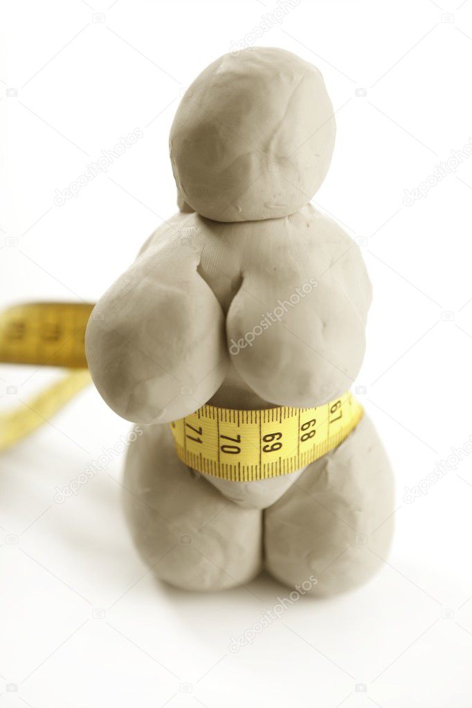 Fat woman handmade plasticine figurine