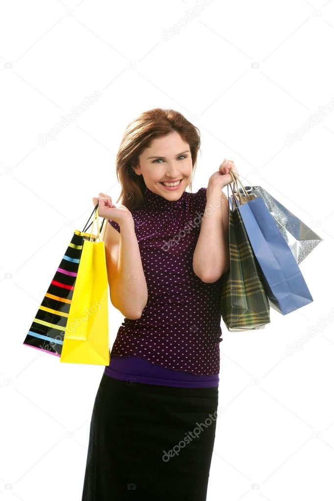 A happy shopaholic girl keeps her bags near the shopping center. A woman  near the store is happy with her purchases, holding … | Leopard print  dress, Women, Fashion