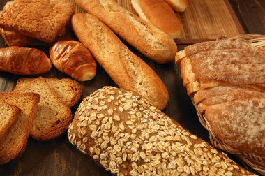 Varied bread still life clipart