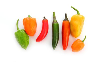 Chili Habanero Serrano hot mexican peppers clipart