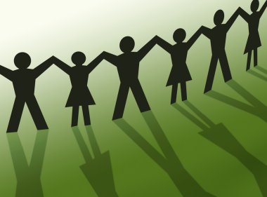 Teamwork silhouette illustration, community clipart