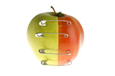 Genetic fruit manipulation with apple and tomato clipart