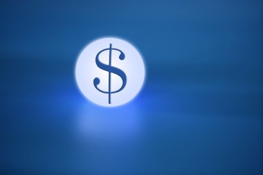 Amerikan dolar işareti ile parlayan ışık küresi