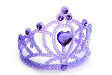 Children purple blue crown with plastic gem clipart