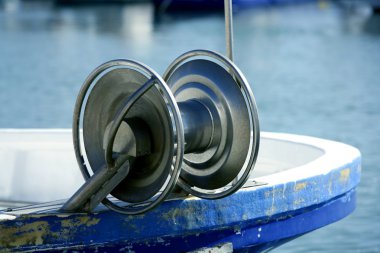 Fishing winch for professional fisherman boats clipart