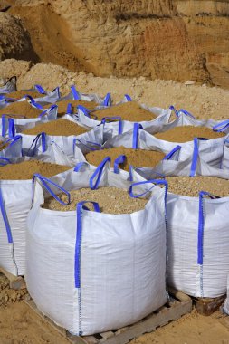 Sandbag white big bag sand sacks quarry clipart