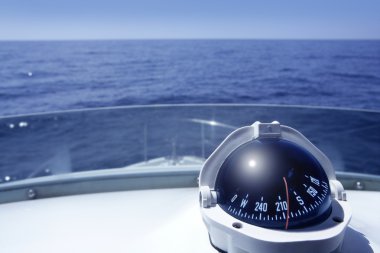 Compass on a yacht boat tower clipart