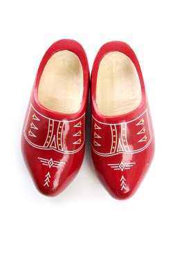 zapatos de madera roja holandesa Holanda aislados