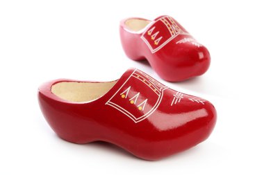 zapatos de madera roja holandesa Holanda aislados