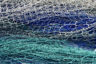 Fishing nets still life background pattern clipart