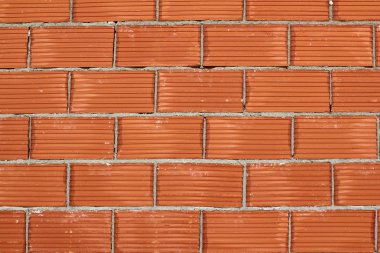 Red clay brick wall construction airbrick clipart