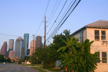 Houston texas kasabasında dışarı şehir görünümü