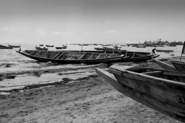 Afrika senegal atlantic coast balıkçı tekneleri