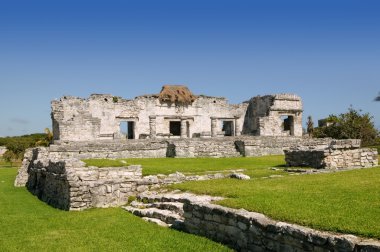 Mayan ruins at Tulum Mexico monuments clipart