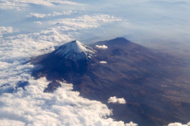 Popocatepetl volcano Mexico DF city aerial view clipart