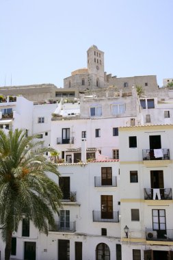 Ibiza bir Akdeniz Adası mimari evler
