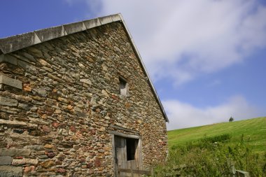 Yığma taş duvarlar evde navarra pyrenees