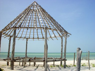 kulübe palapa inşaat Ahşap yapı holbox