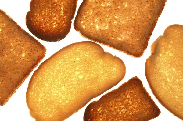 Változatos kenyérszeletek átlátszó háttér — Stock Fotó