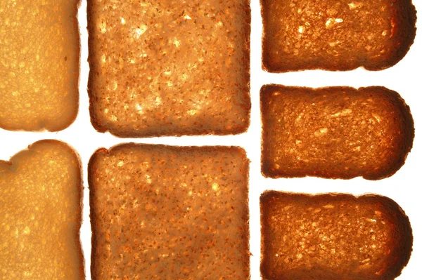 Kromki chleba zróżnicowane na przezroczystym tle — Zdjęcie stockowe