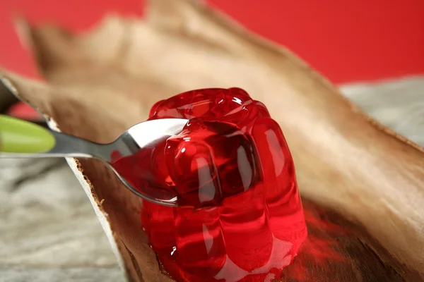 Jelly in red strawberry color — Stock Photo, Image