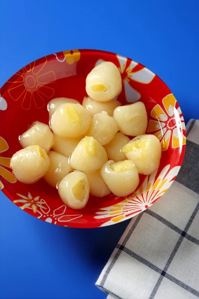 Lychee with pineapple inside dessert — Stock Photo, Image