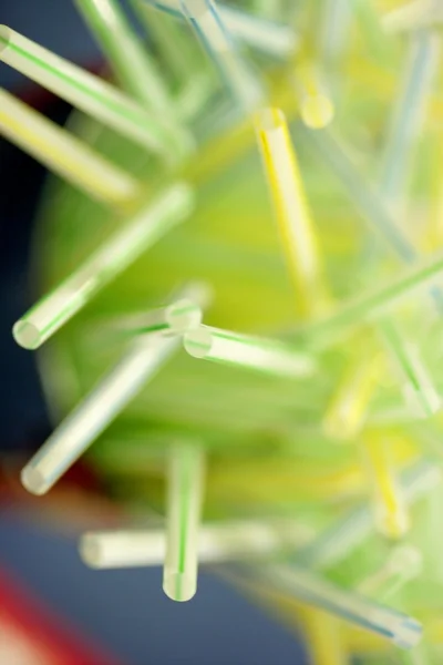 Drinking straws still going to blur — Stok fotoğraf