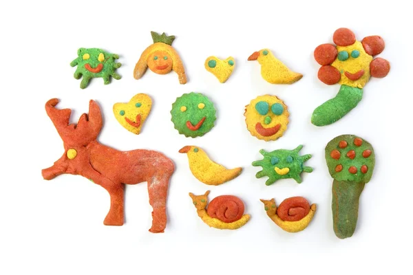 Красочные разноцветные забавные формы печенья — стоковое фото
