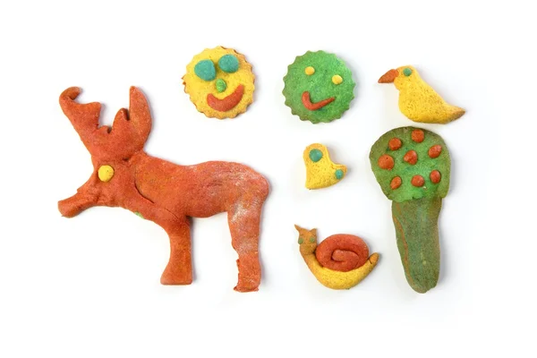 Renkli çok renkli komik bisküvi şekilleri — Stok fotoğraf