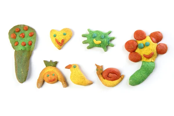 Красочные разноцветные забавные формы печенья — стоковое фото