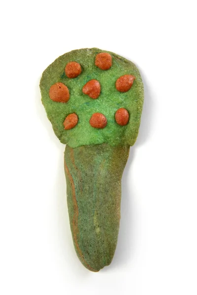 Форма дерева зелене печиво з апельсиновими фруктами — стокове фото