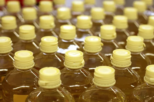 Solrosfrön olja mönster fabriken lagerbutik — Stockfoto