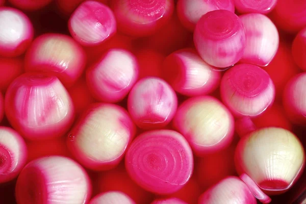 Cebollas en vinagre rojo textura patrón — Foto de Stock