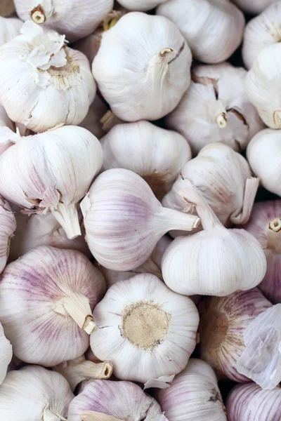 Garlic pattern background in market — Stock Photo, Image
