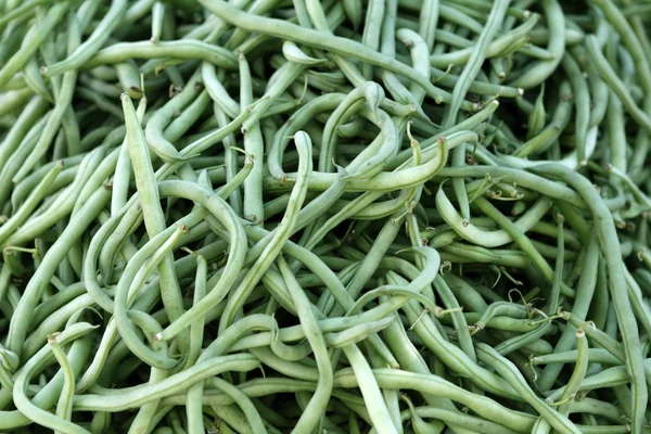 Green beans stack market shop texture — Stock Photo, Image